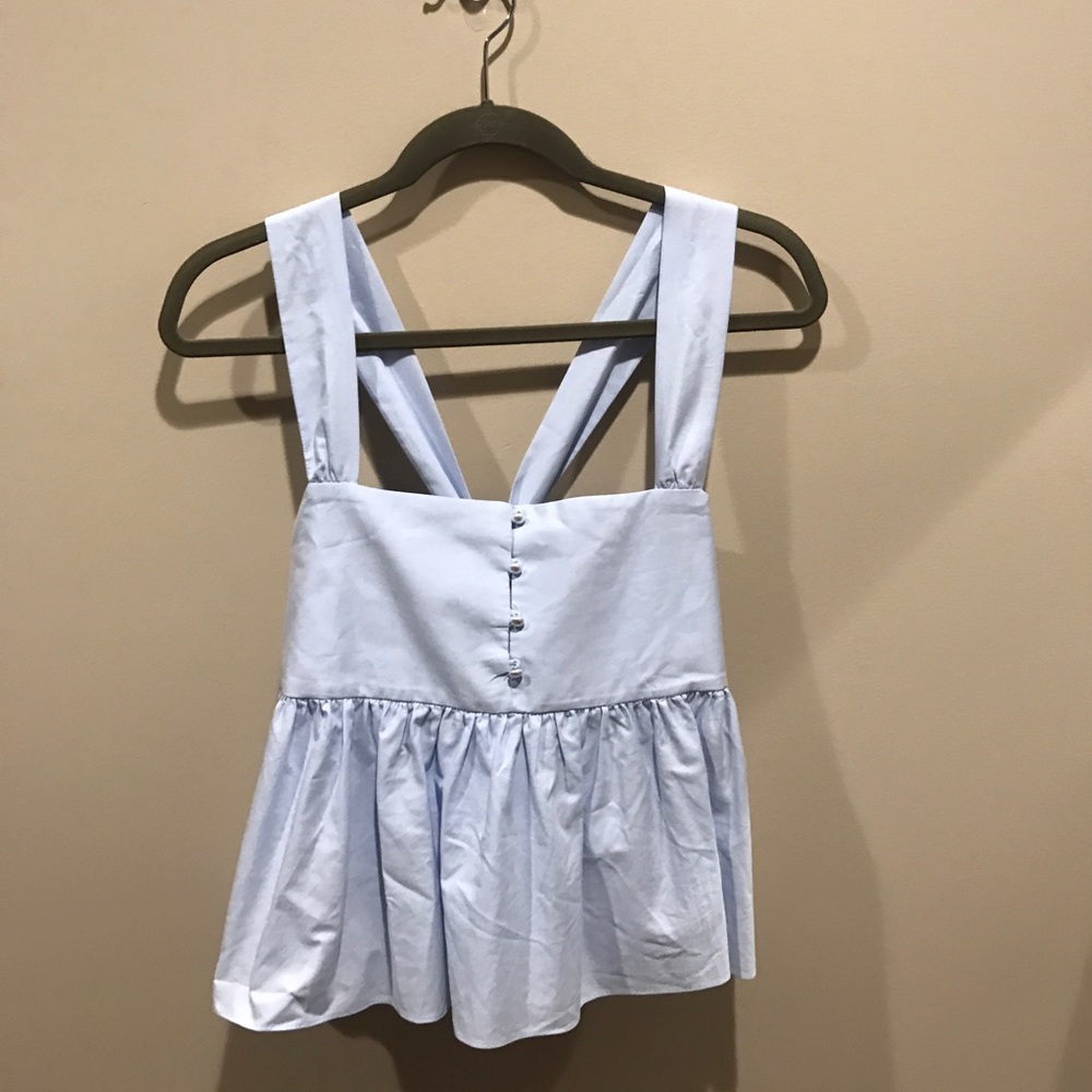 zara blue peplum top!